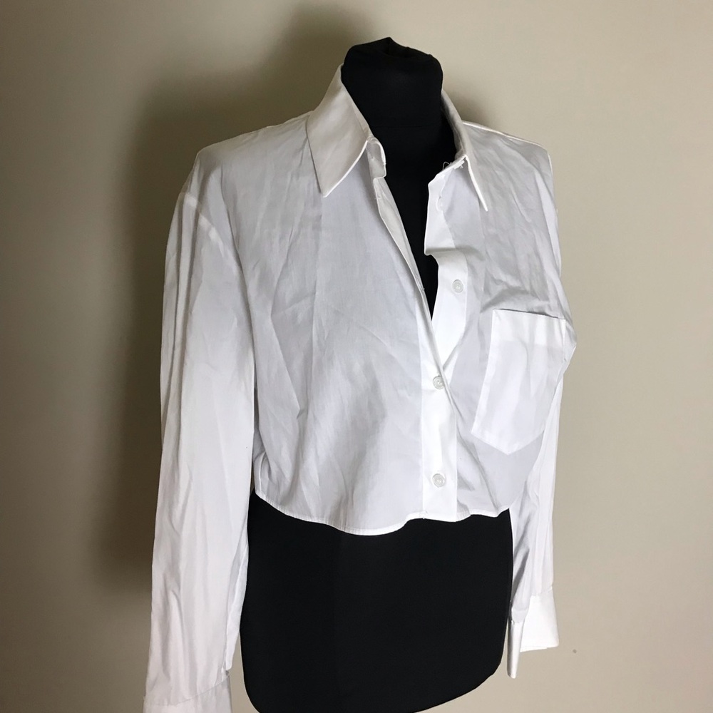 Zara Classic White Women's Crop Top NWT - Picture 2 of 6